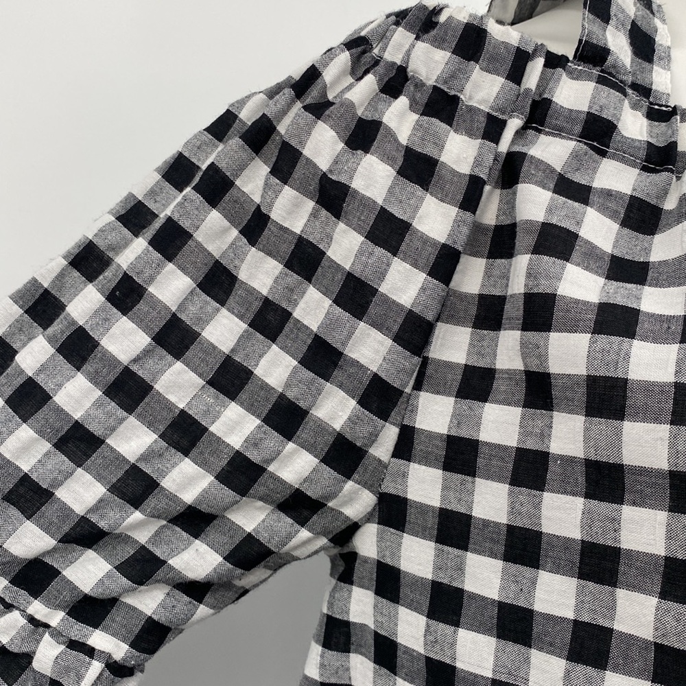 Harlow & Rose Gingham Floral Embroidered Off Shoulder Top Small - Picture 5 of 11